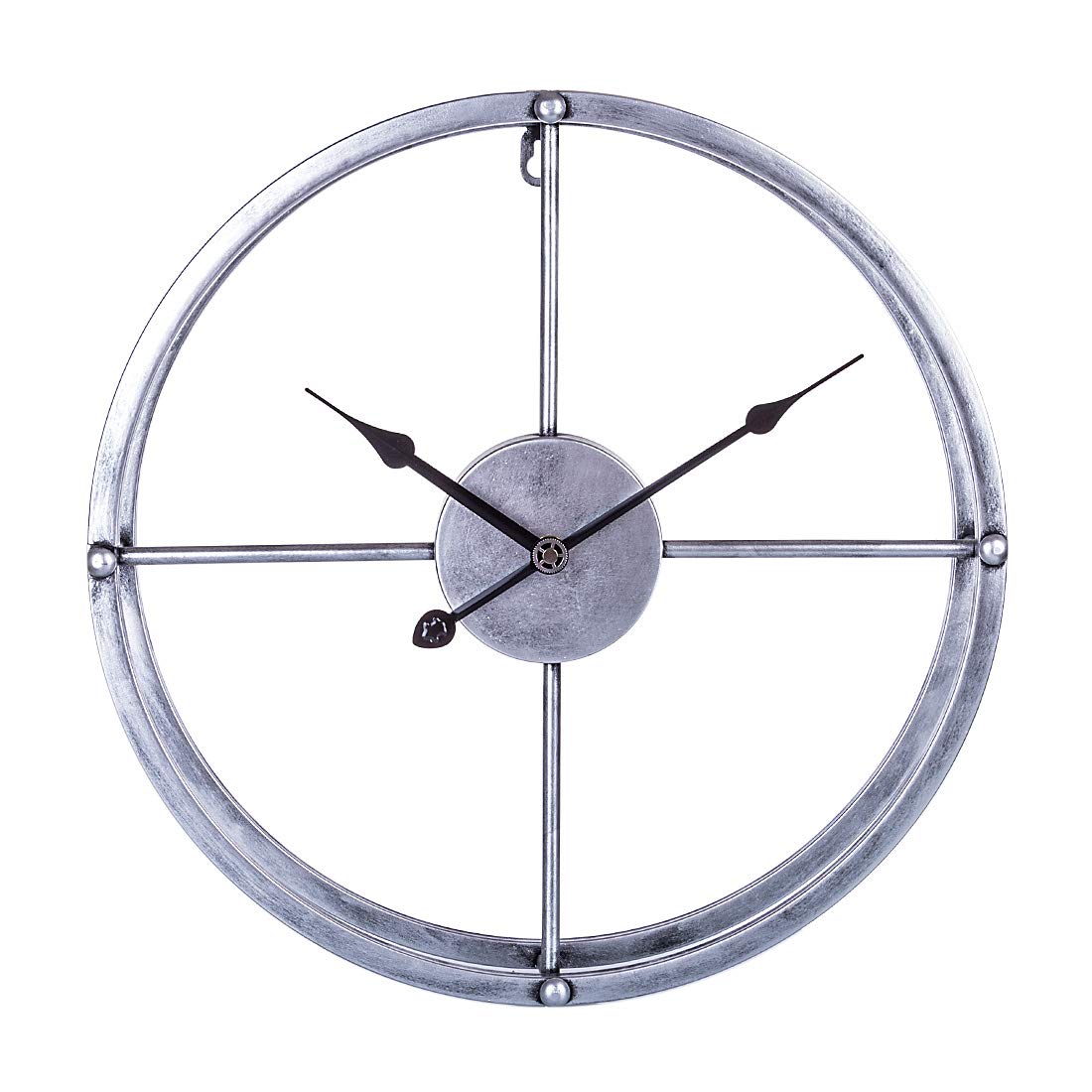 DOSGO Wall Clock, 40 CM Non Ticking Metal Vintage Wall Clock for Living Room, Kitchen, Office, Bedrooms