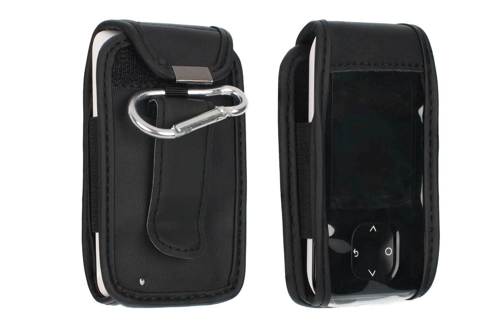caseroxx Skórzane etui z klipsem do paska kompatybilne z Dexcom G7 z prawdziwej skóry, etui z klipsem do paska i okienkiem w kolorze czarnym