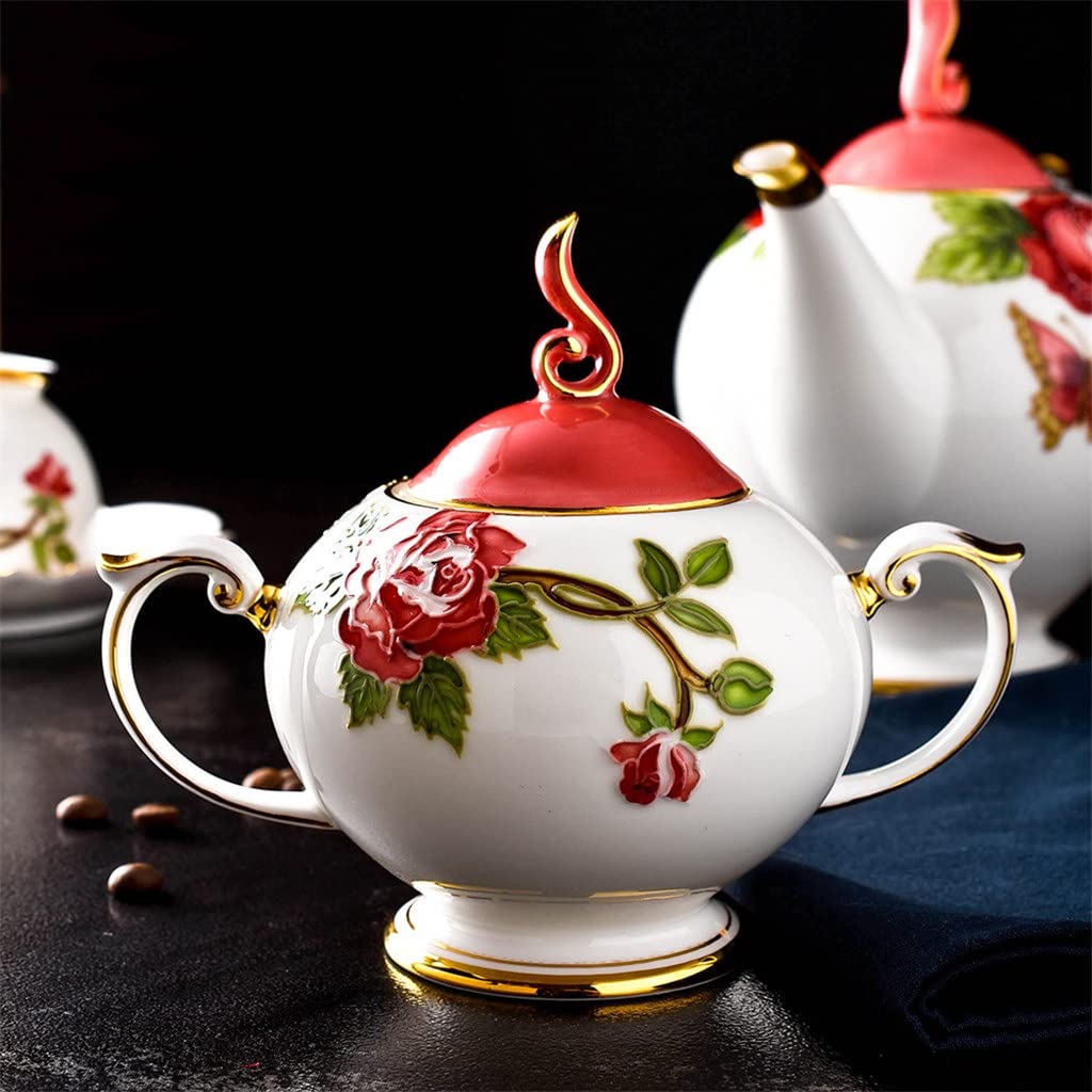 Zestaw 15 szt., wytłoczony porcelanowy zestaw filiżanek do kawy, taca do projektowania fryzury, taca na kubek pałacowy, vintage herbata party