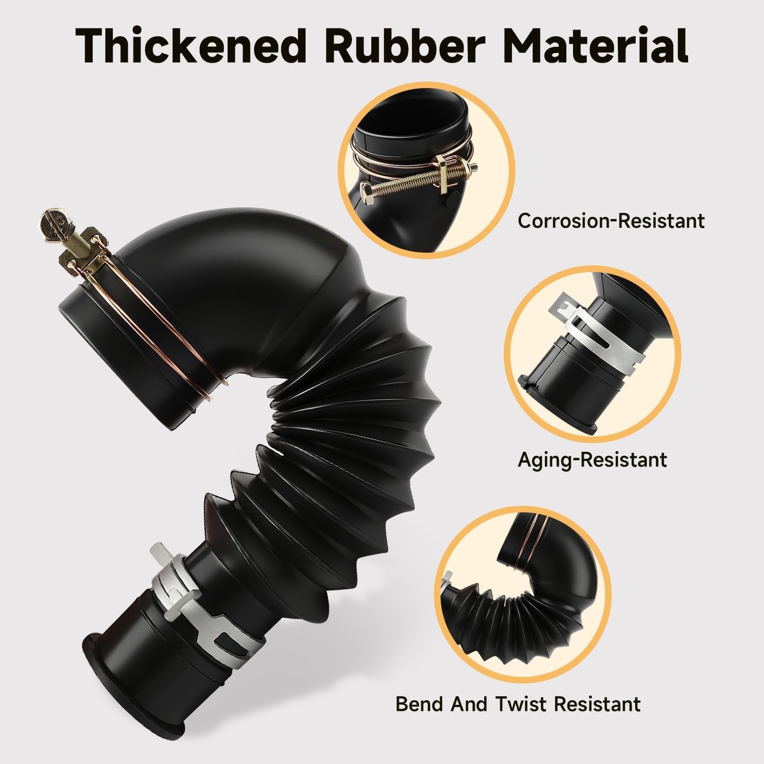 Washing Machine Drain Hose with Clamp and Bolt Compatible With Samsung Washer Replace#: DC97-17345B DC97-17345A DC67-00684A DC97-17417A Heavy Duty Rubber Elbow with Clamp and Bolt