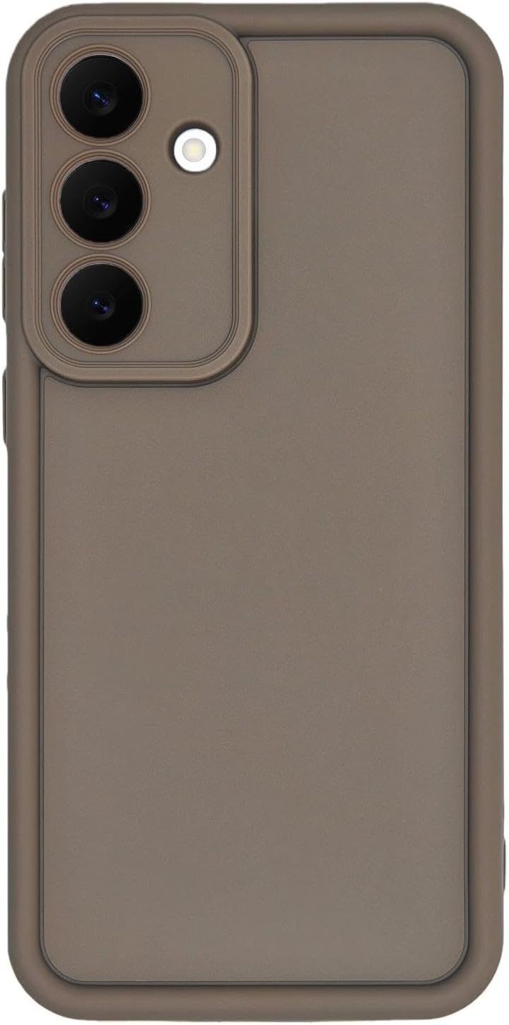 Puxicu Slim Case for Samsung Galaxy S25 FE, Enhanced Camera Protection, Shockproof Skin-Friendly Touch Soft Case Cover for Samsung Galaxy S25 FE Phone, Coffee