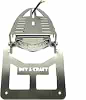 Portatarga Pieghevole Per Moto 50cc Fantic HM Valenti - Acciaio Inox, Con Faretto LED Rosso