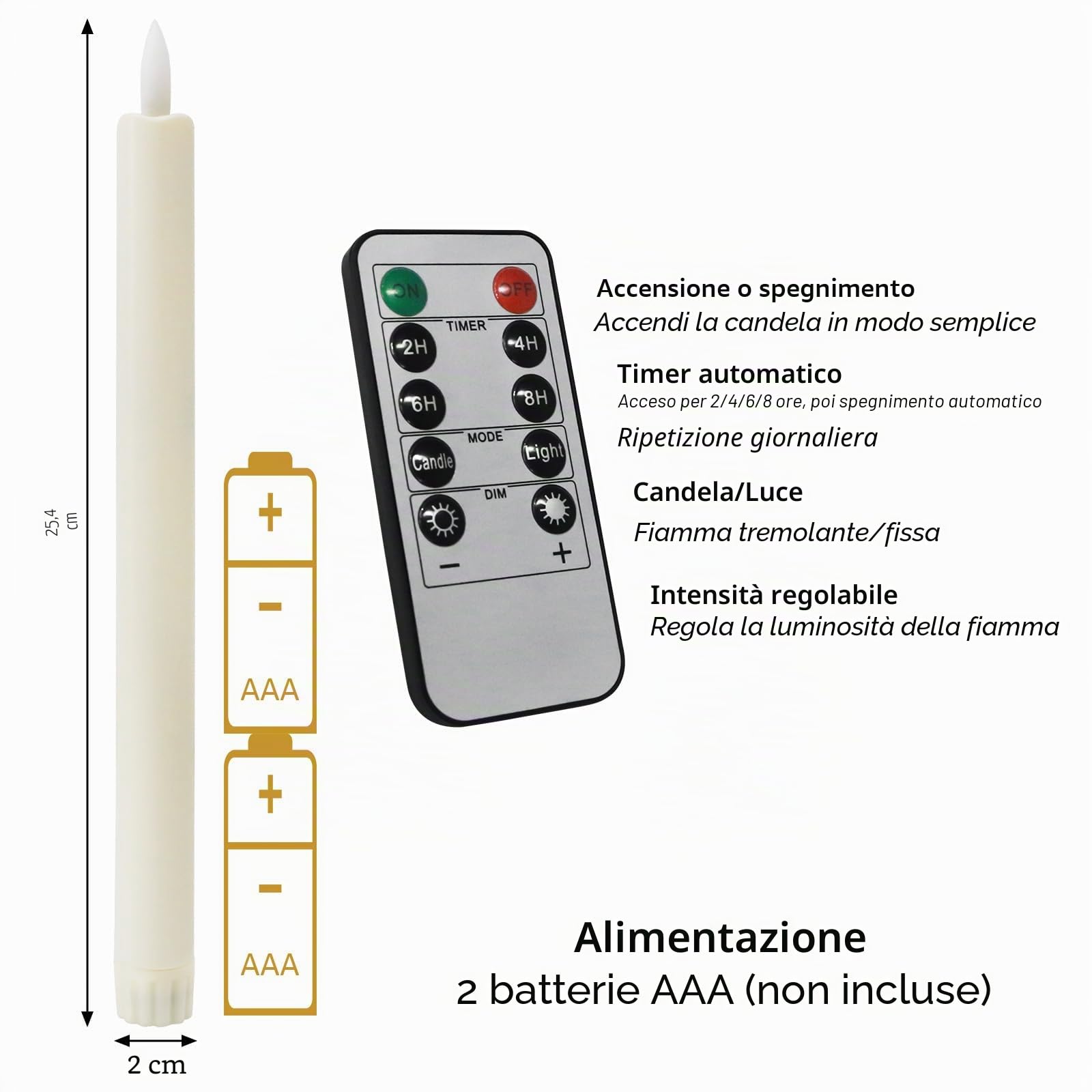 Candele a LED con telecomando, senza fiamma, con funzione timer, 12 pezzi, per Natale, decorazione della casa