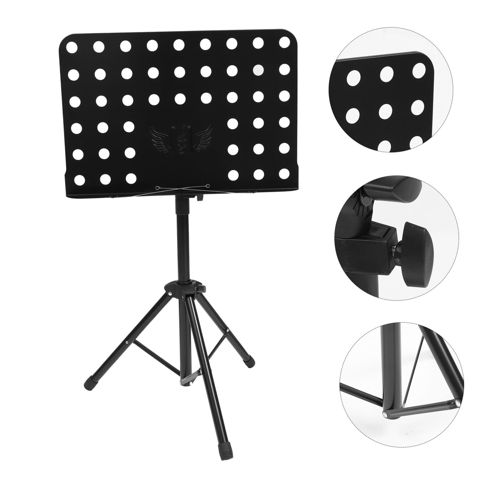 1stück Höhenverstellbarer Notenständer Zusammenklappbar Multifunktional Für Orchester Und Proben Schwarz Stabil Und Windfest