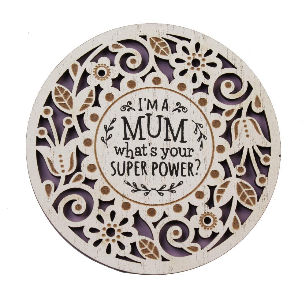 History & Heraldry Woodcuts Sentiment Wooden Coaster Gift Idea Mum
