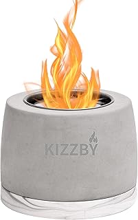 Letaowl table fire pit-Concrete Table Top Fire Pit - Portable Fire Place, Tabletop fireplace bowl pit, mini personal fireplace for indoor and outdoor use.Stylish Extinguisher Included