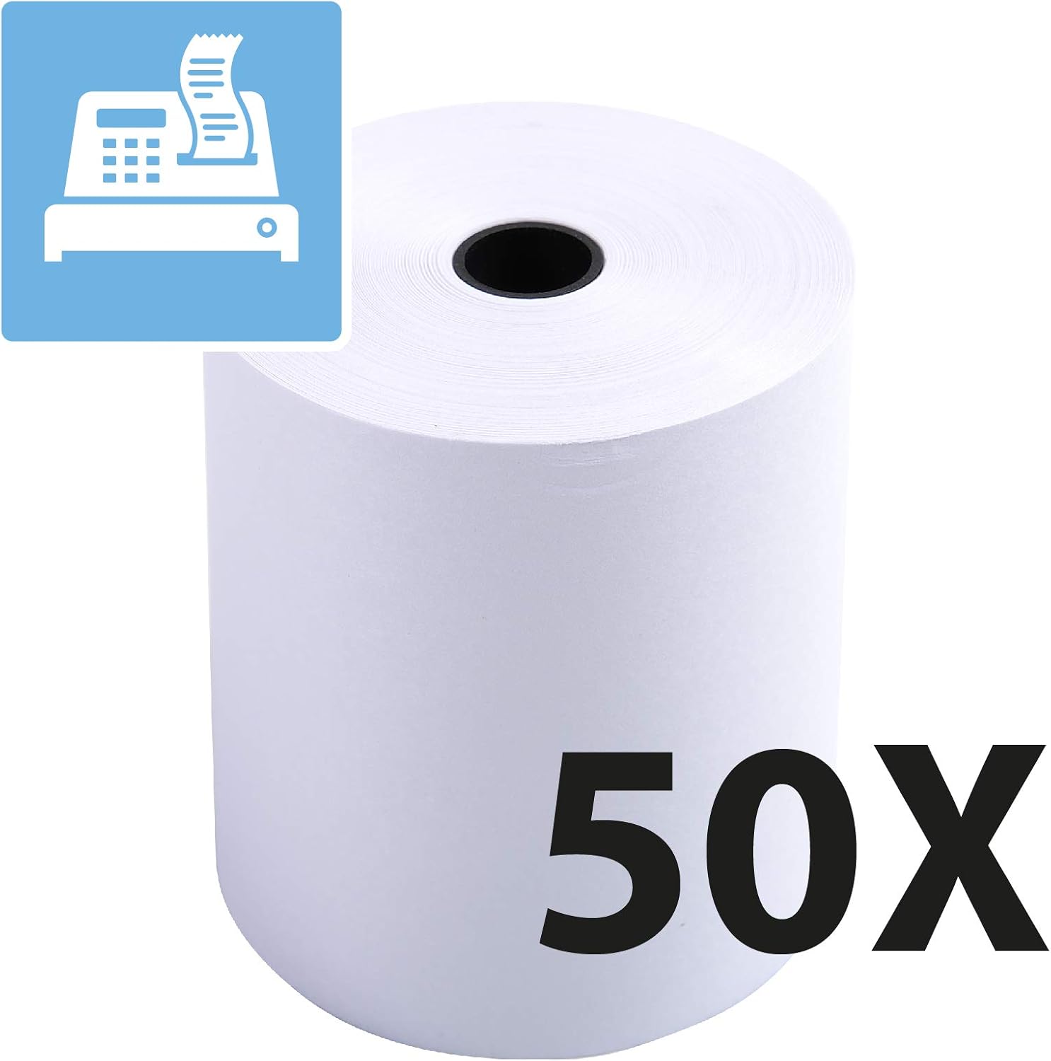 Exacompta Cash Register Receipt Rolls, 76 mm x 44 m, 10 Rolls