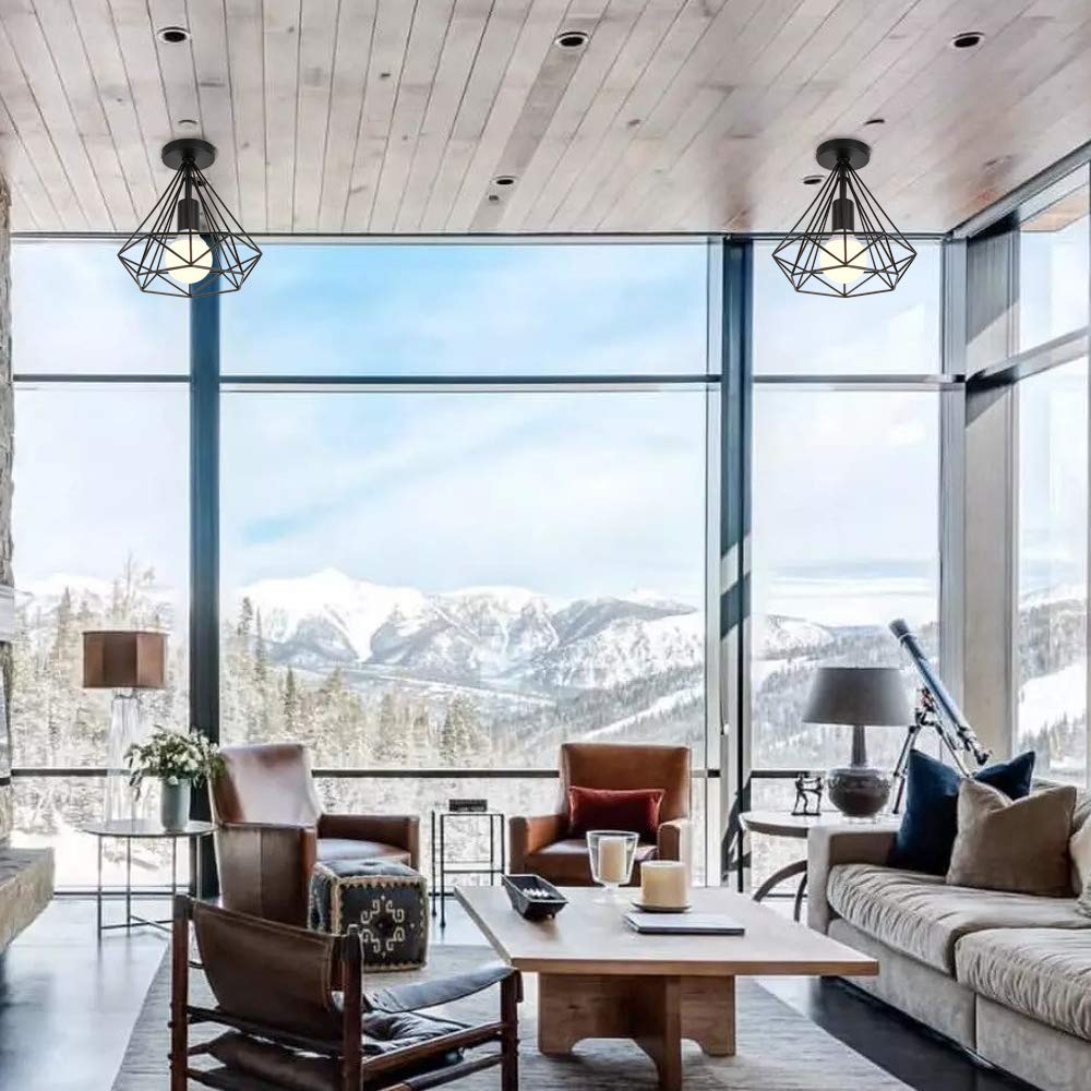 Lampadario Soffitto Vintage Oro - Diamante Metal 25cm Con Attacco E27 - Foto 7