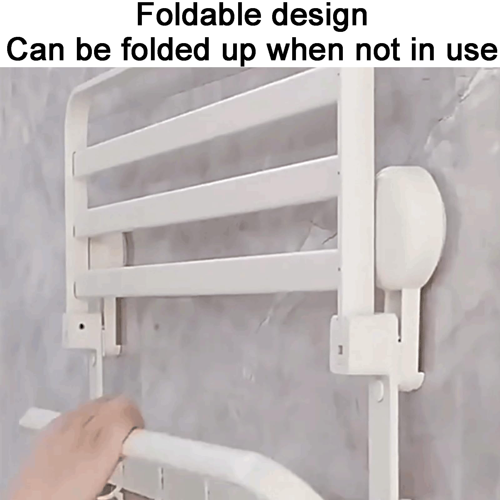 Versátil Estante de baño montado en la Pared, Estante de baño con Ventosa, Estante de baño de Aluminio, Estante de baño Plegable Multifuncional Sólido