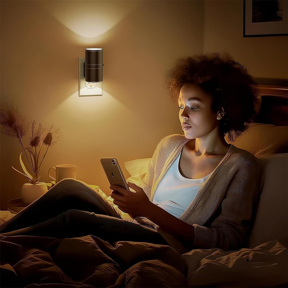 SolumiLumea | Intelligentes Nachtlicht LED Nachtlicht mit Bewegungssensor, dimmbar, 0-100 Lumen, warmweiß, ideal für Flure, Schlafzimmer und Treppenhäuser (Schwarz, WARM)