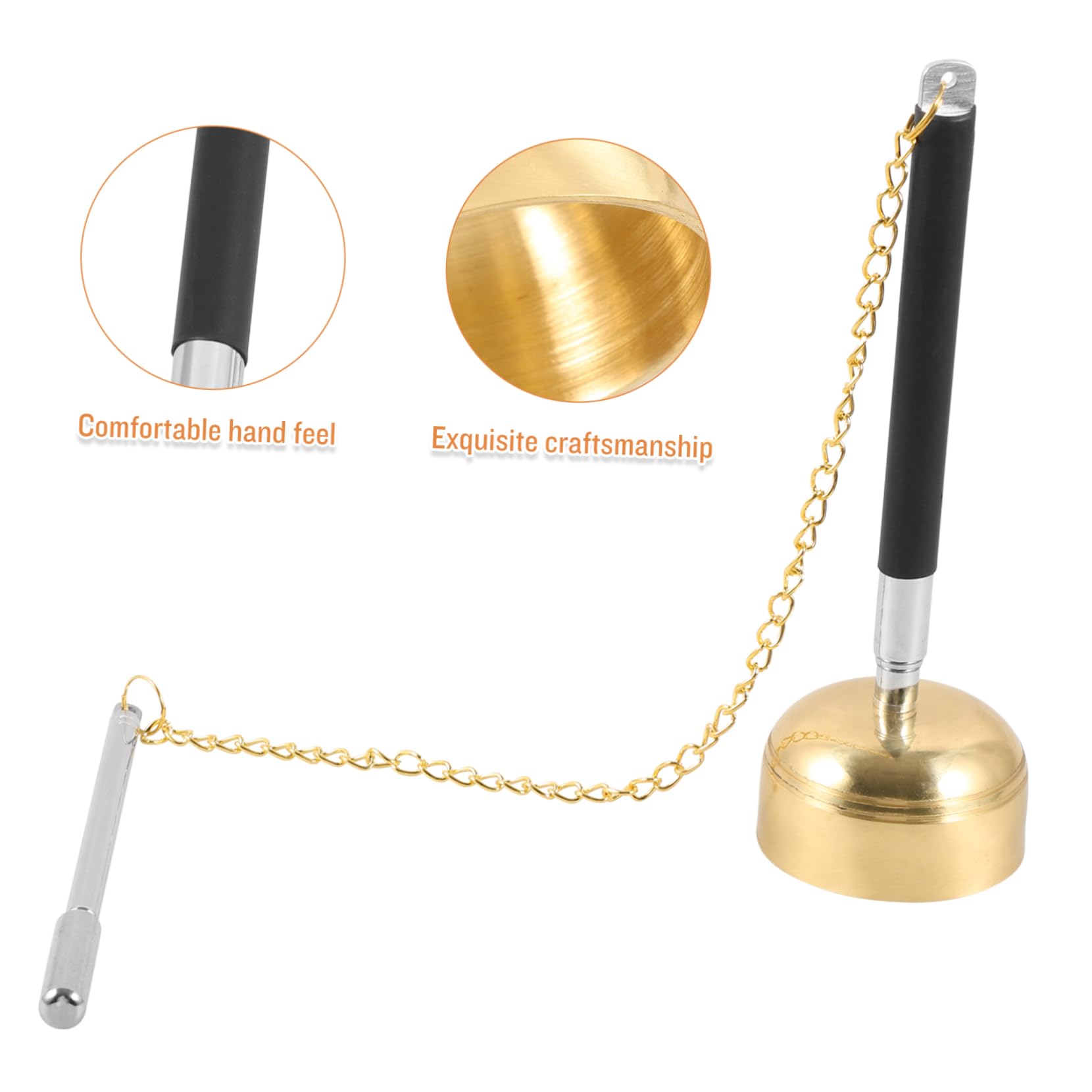 FUNOMOCYA Hand Bell Ornament Copper Meditation Instrument for Rituals Durable Design for Prayers for Buddhism Supplies