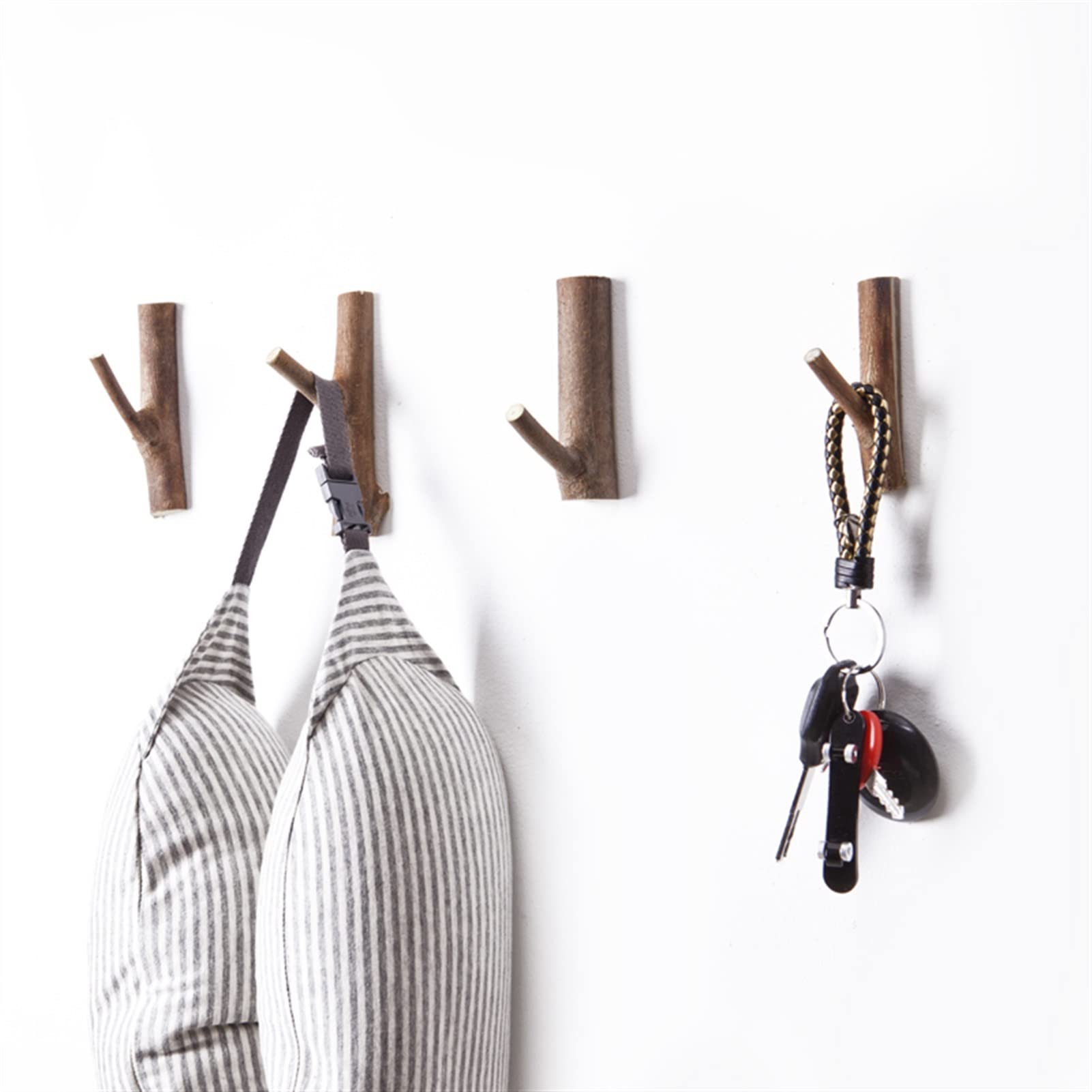 Perchero de Pared 1 PC Artesanía Madera árbol Rama Gancho Entrada Decorativo Autoadhesivo Llavero Ganchos de Madera Capa Bolsa de la Bolsa Perchero Pared