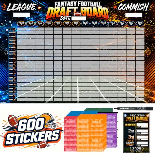 JUMYGEAR Fantasy Football Draft Board Kit 20262027 Season