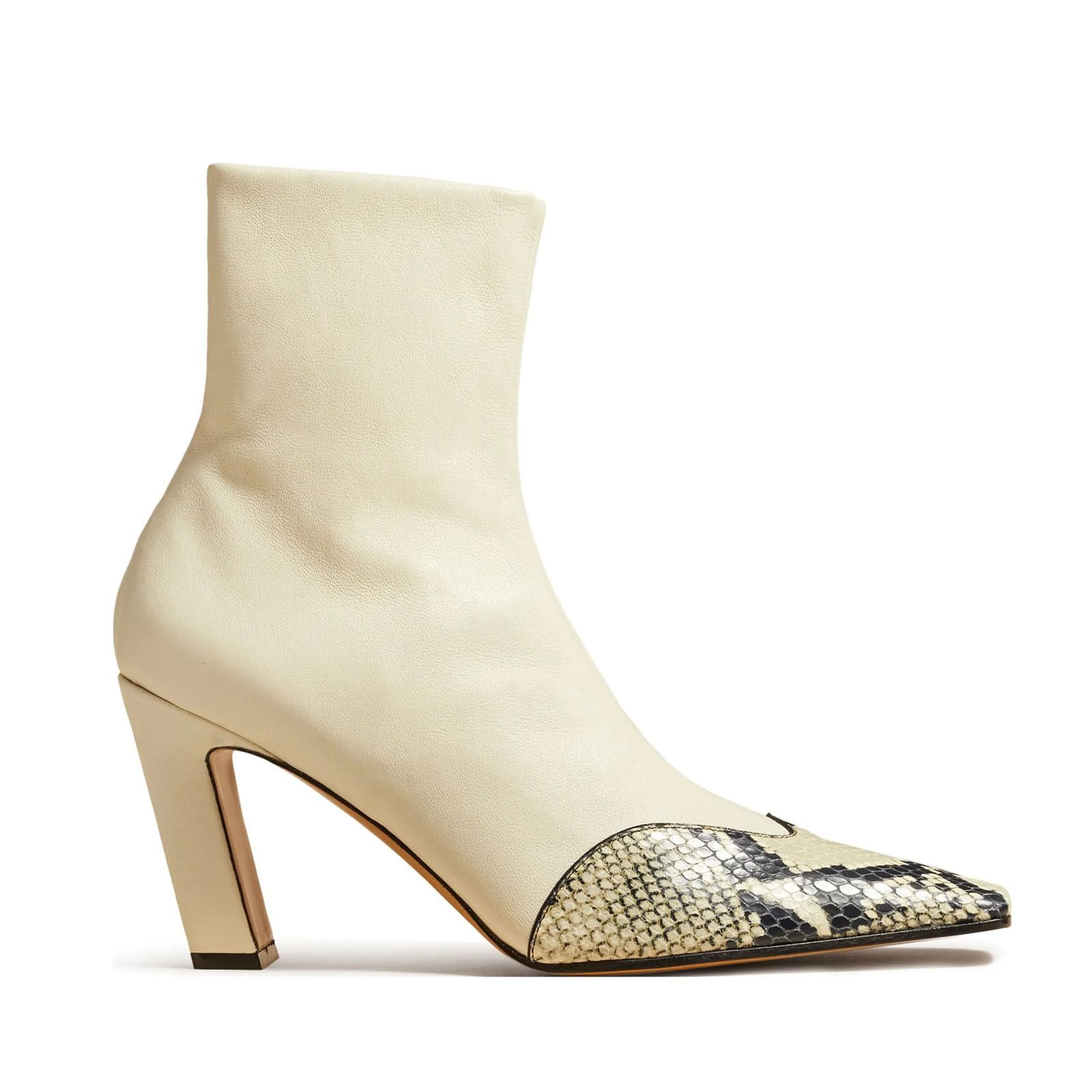 Ankle Boots for Women Square Toe Chunky Low Heel Ankle Booties Pull on Snakeskin Boots Women