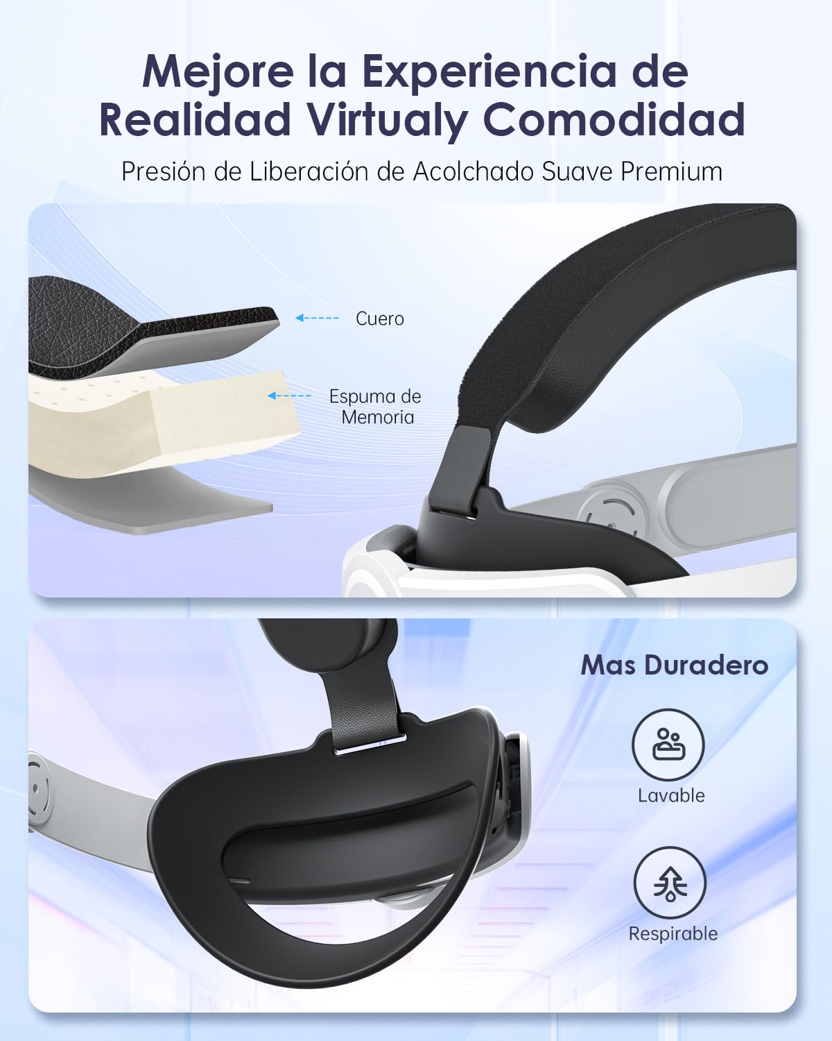 vr Correa para la cabeza Compatible para Quest 3S para Quest 3 Accesorios para quest 3S/quest 3 Repuesto de correa Elite estable y cómodo