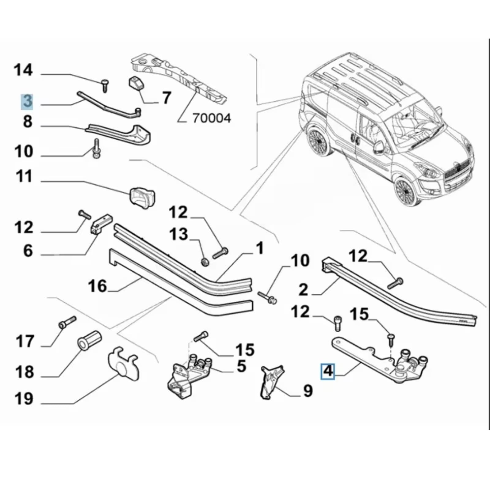 Auto Rullo Porta Scorrevole Compatibile Con Fiat Per Doblo II 2010-2025 51814080 52044487 52071888 51814082 Guida A Rulli Per Porta Scorrevole Superiore/centrale/inferiore Destra