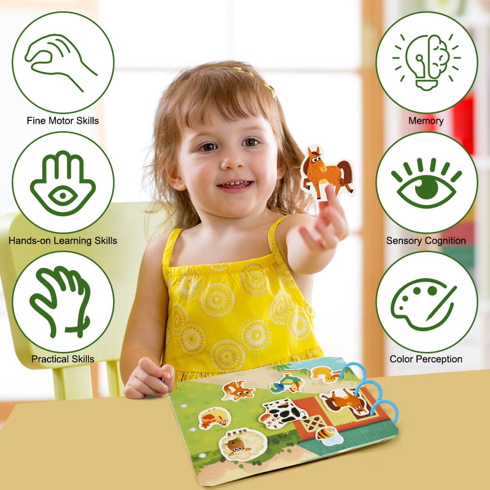 AYESY Busy Board for Toddlers Montessori Toys Busy Book for 3 4 5 6 Year Old Boys Girls,Sensory Board Educational Activities Toy for Fine Motor Skills Learning,Travel Toy for Plane Car - Image 4