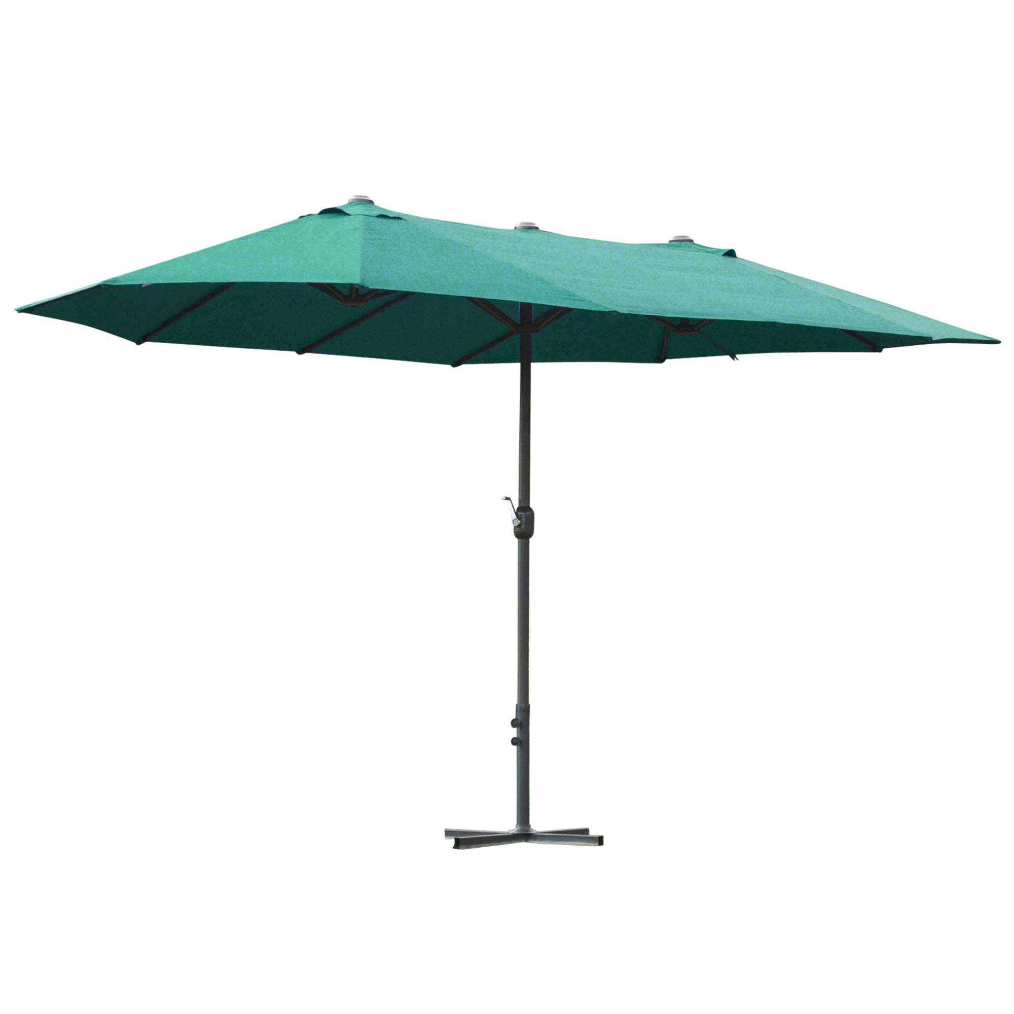 Outsunny Dark Green 4.6M Garden Parasol Double-Sided Sun Umbrella Patio Market Shelter Canopy Shade Outdoor With Cross Base –