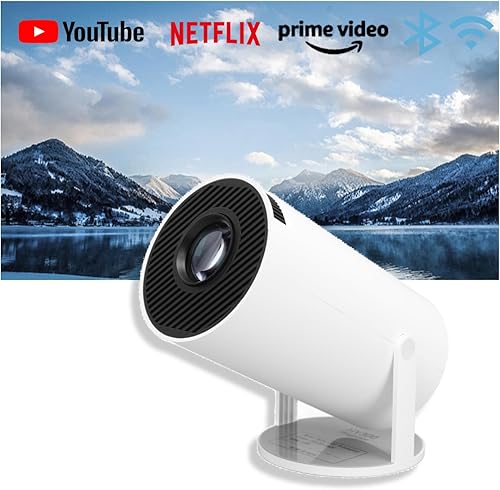 Mini proyector 4K con Bluetooth, proyector inteligente portátil 1080P, proyector de cine casero giratorio de 180 Android 11 para teléfonoTV