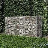 Kstyhome Cesta de Muro de gaviones, Cesta Vallas Decorativas de Piedra, traviesas para Jardin, Acero galvanizado 200x50x100 cm
