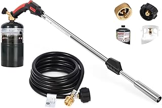 Gtonksye Propane Torch Weed Burner Kit,Blow Torch,Dual-purpose multifunctional gardening outdoor weed torch with push button Igniter and 9.8 ft hose.(Fuel Not Included)