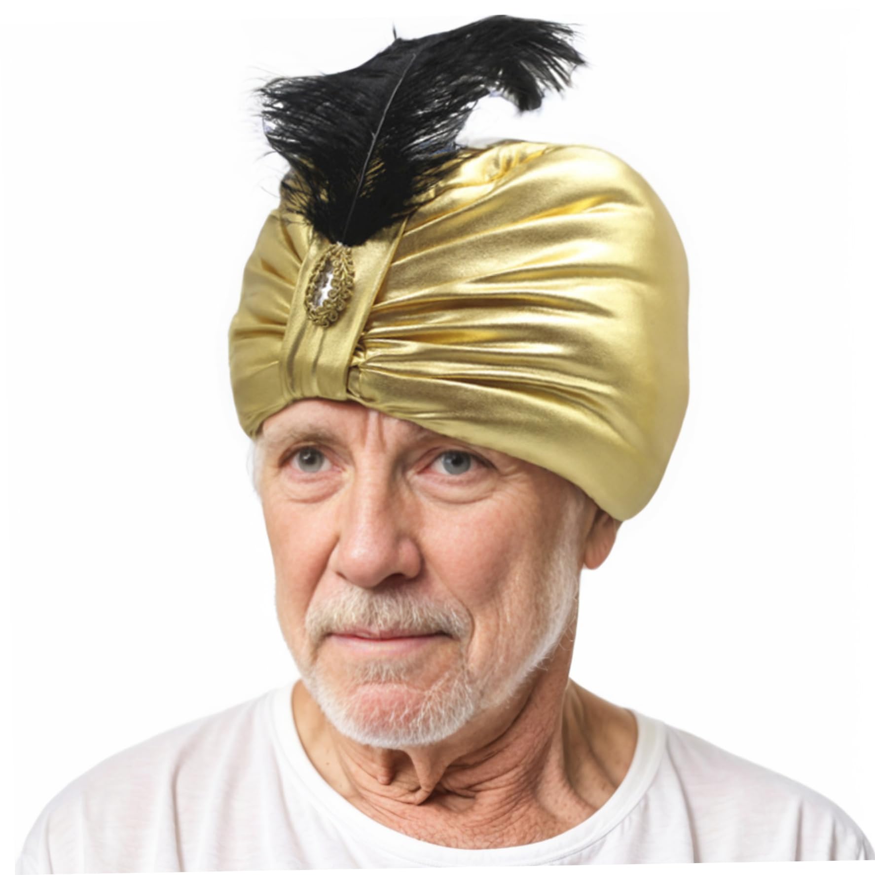 Turbante para Hombres y Mujeres, Envoltura de la Cabeza de satén Plisado del sultán Indio, Envoltura de la Cabeza del Turbante para Mujeres y Turbante para el Disfraces y la Fiesta.