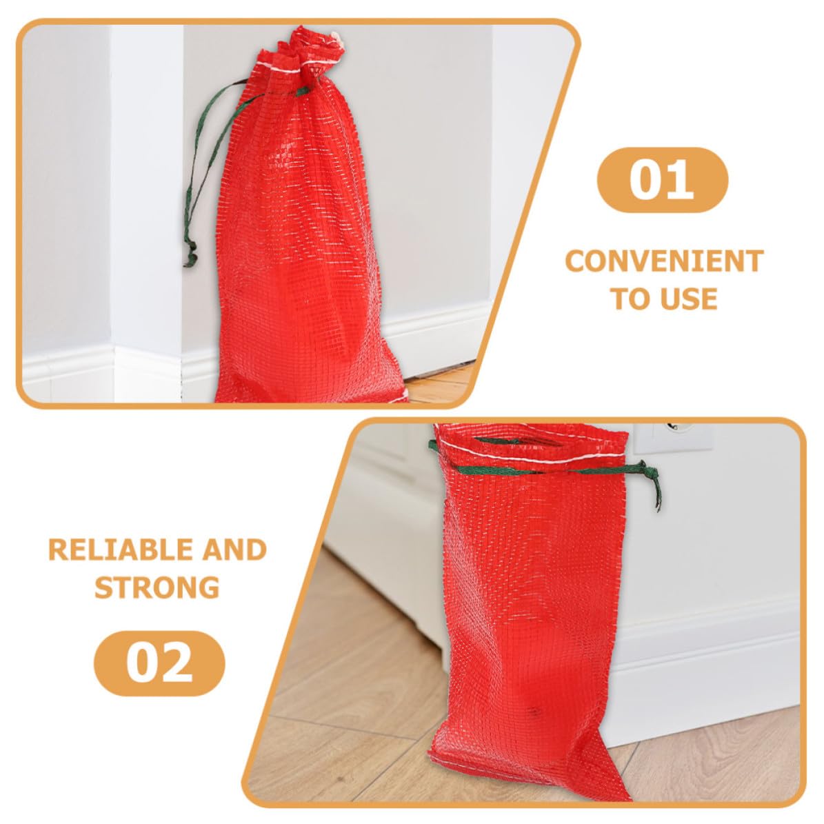 Healeved Bolsas Gran Capacidad 50 de Malla Roja Cordón Reutilizables Resistentes al Desgarro para Almacenamiento de Verduras y Mariscos para Uso en Almacenamiento