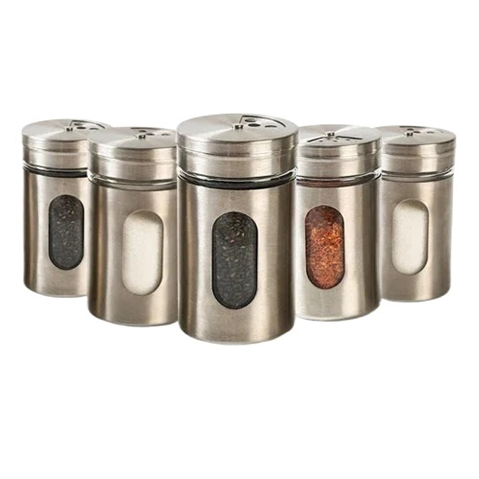 UBOHUZ 3PCS Stainless Steel Seasoning Spice Storage Box Condiment Bottles Shaker Jars Organizer BBQ Cooking Herbs Toothpick Holder for Kitchen Condiment