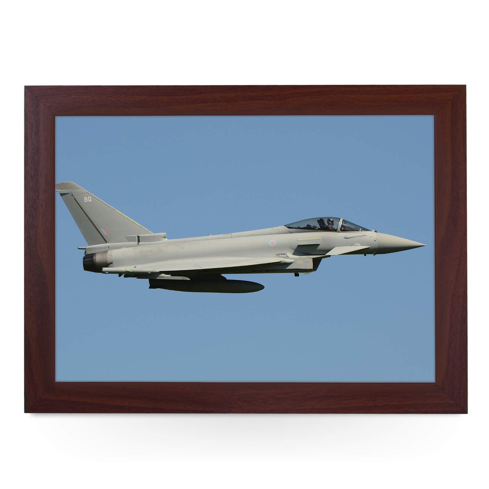 yoosh Portable Lap Desk Tray (Eurofighter Typhoon) Handmade Wooden Frame, Beanbag Cushioned Bottom | Computers, Laptops, Meals, Food | AD14451 Brown
