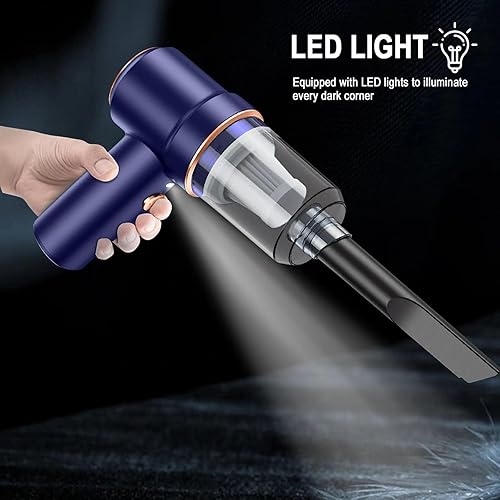 Miniatura 7 de AOLWEEC Aspiradora de automóvil inalámbrica, aspiradora de mano inalámbrica, succión de 9000 PA, 120 W, de alta potencia, uso húmedoseco, aspiradora