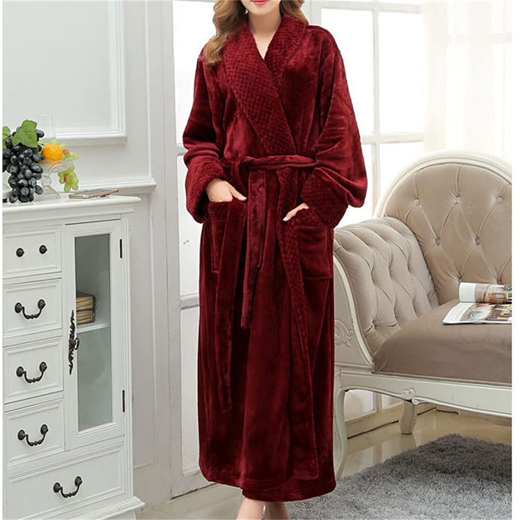 Camisón de Franela Grueso para Mujer, Pijama Largo de Invierno de Talla Grande, Servicio a Domicilio, código E XL (código e)