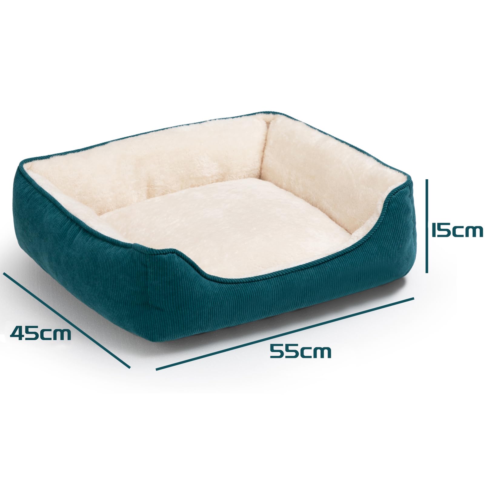 Hollypet Cat Bed Small Dog Bed Pet Bed for Cats and Puppy Soft Pet Sleeping Bed Breathable Pet Cushion, Green(55 * 45 * 15cm) - Image 2