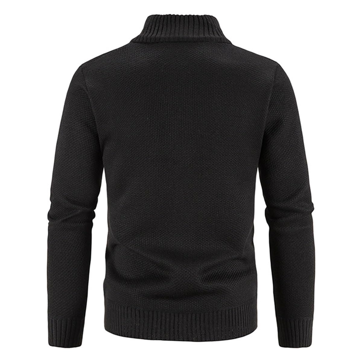 Cárdigan de Hombre con Cremallera, cárdigan cálido Informal con Cuello Alto, suéter Grueso, cárdigan de Abrigo de Invierno con Cremallera, Chaqueta de Invierno de Estilo Urbano (XXL,Schwarz)