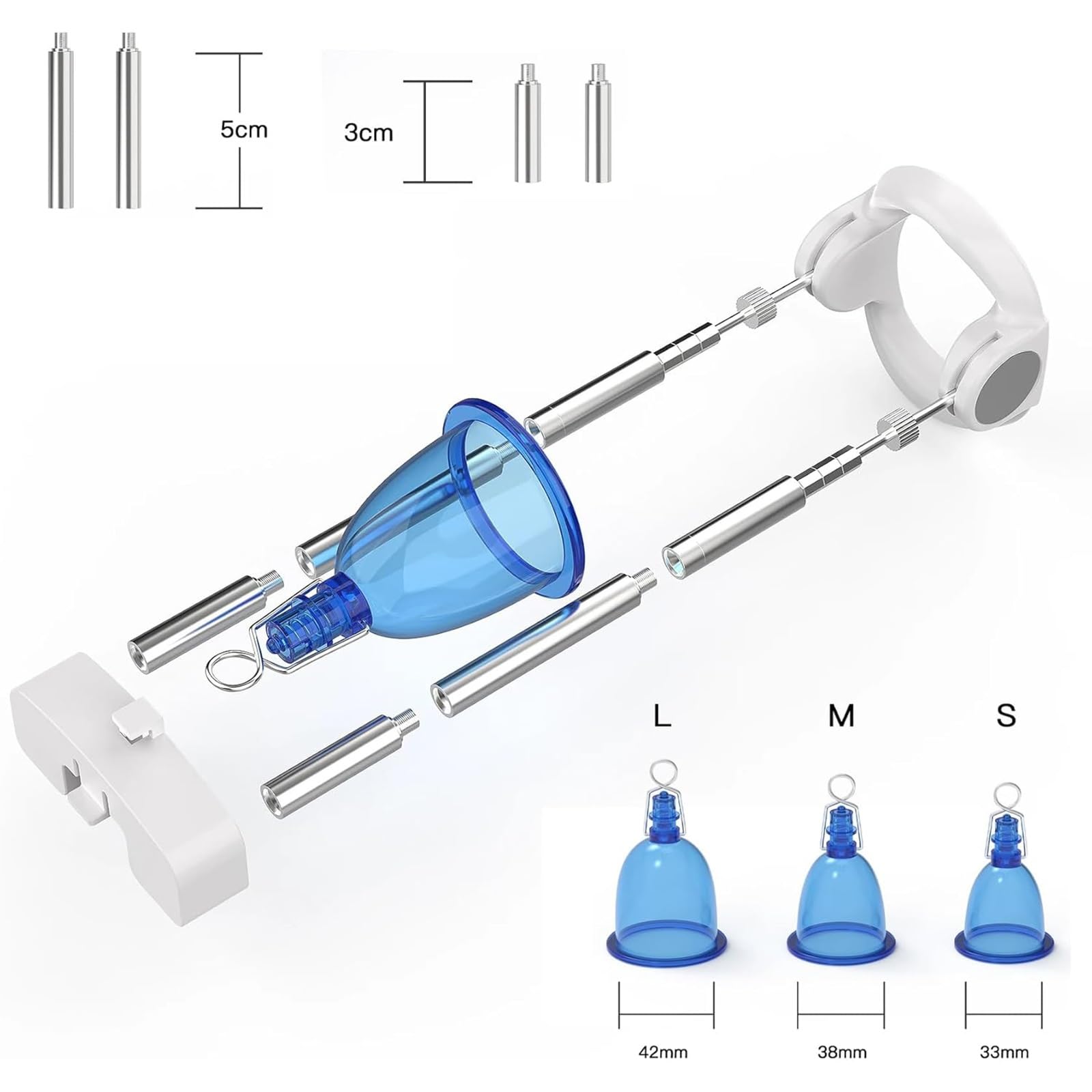 Enlargement Penis Extender Medical Free, Pompa for pene/Allargatore Allungamento della tensione maschile