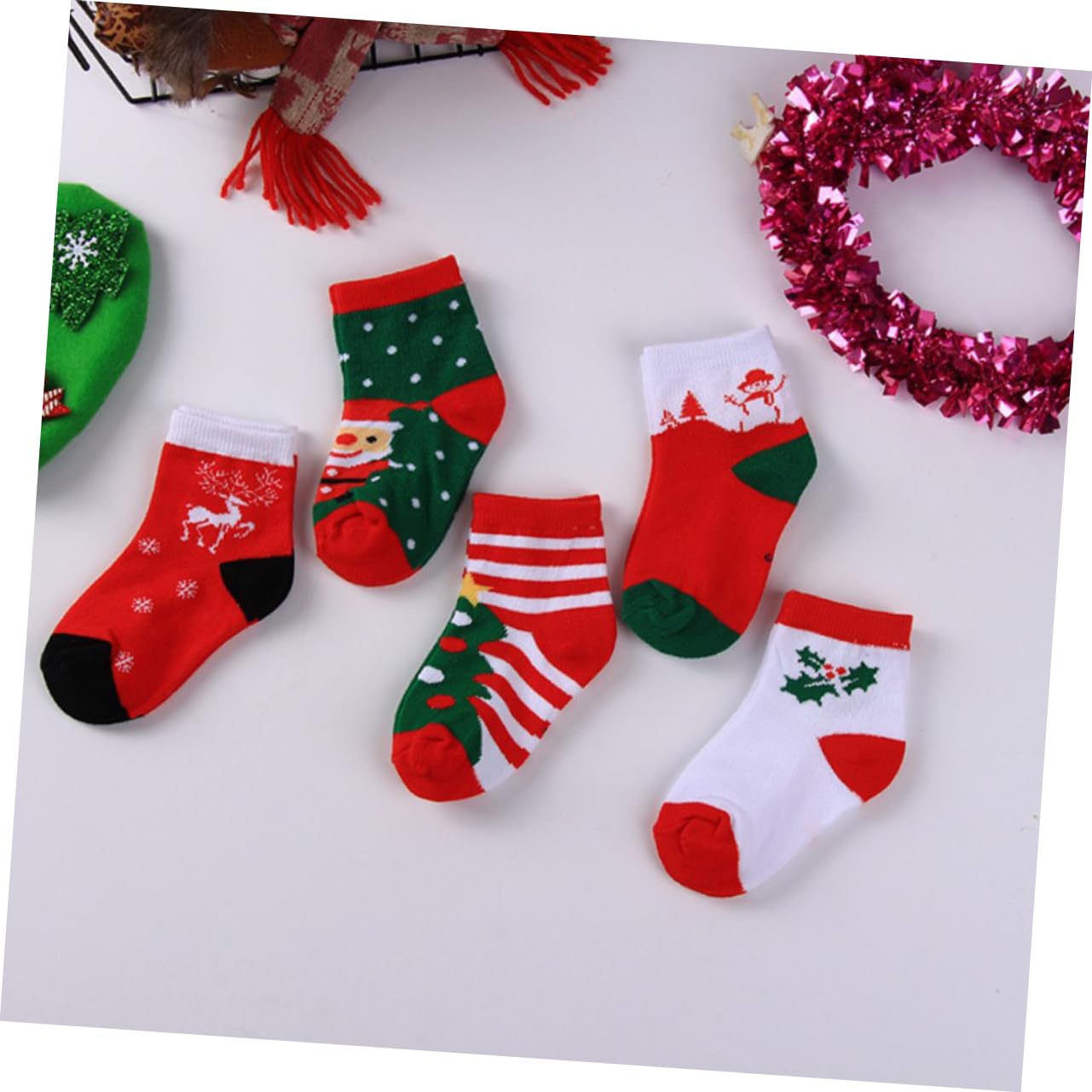 ABOOFAN 15 Paare Jungen Weihnachtssocken Jungen Socke Wintersocken Für Neuheit Festliche Elch Lustige Kinder Mädchen Schneeflocken Gemütlich