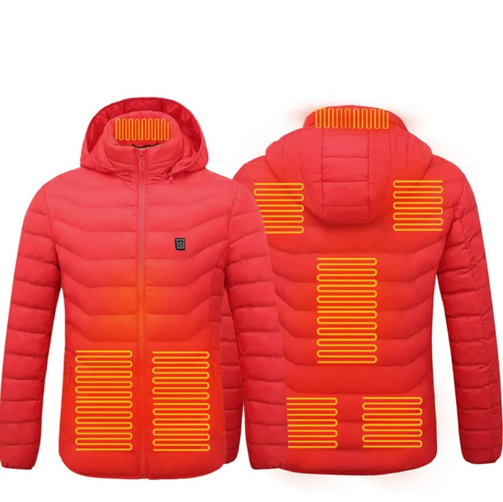 5th Gen 9 Zone Heated Down Jacket | 3 Heat Settings 102F 119F 140F | Waterproof, Windproof, Machine Washable