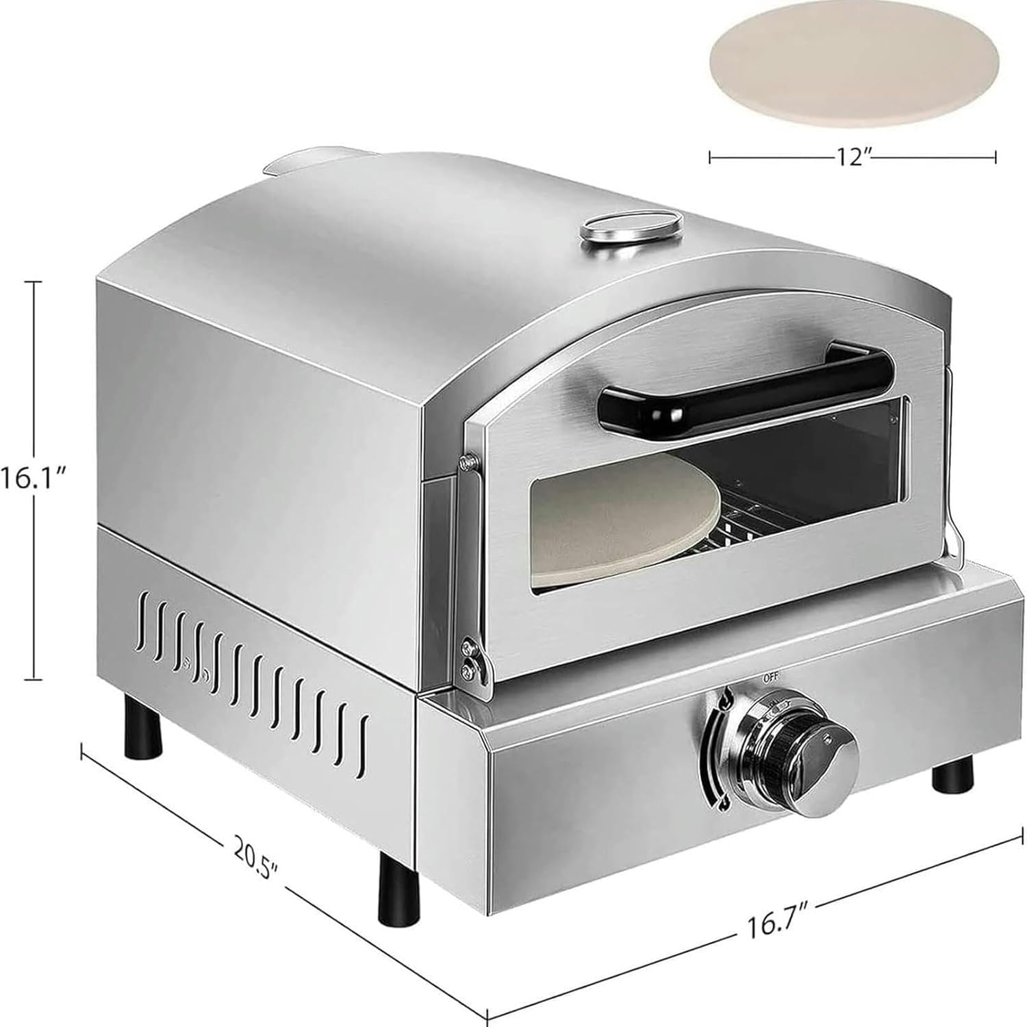 Portable Outdoor Fired Pizza Oven Electric Pizza Oven， Indoor Commercial Oven, Adjustable Temperature Stainless Steel Maker
