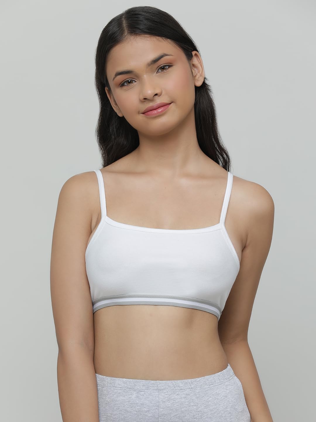 CHARM N CHERISH 4 Pack Pure Cotton Sports Bras for Girls, Non Padded Bras-Slip On Teenage Bras-Combo Pack-Solid Printed (in, Age, 11 Years, 12 Years, Multi) Multicolour 1