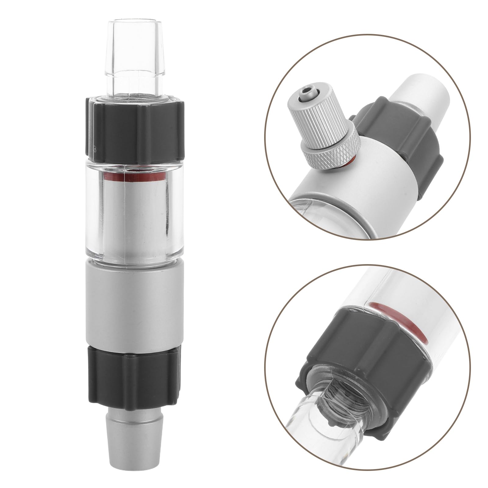 TOYANDONA Difusor de Co2 para Acuario Plantado Reactor Externo en Línea Válvula de Retención de Aire y Conector para Filtro Externo, Adecuado para Acuarios y Peceras