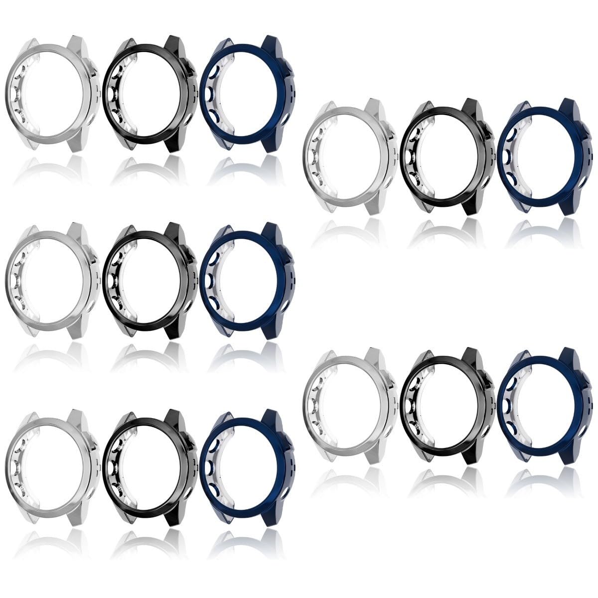 Uonlytech 15pièces Coque De Délicate pour Montre Housse Remplaçable Compatible Anti-Rayures Installation Simple TPU Électroplaque Et Midi