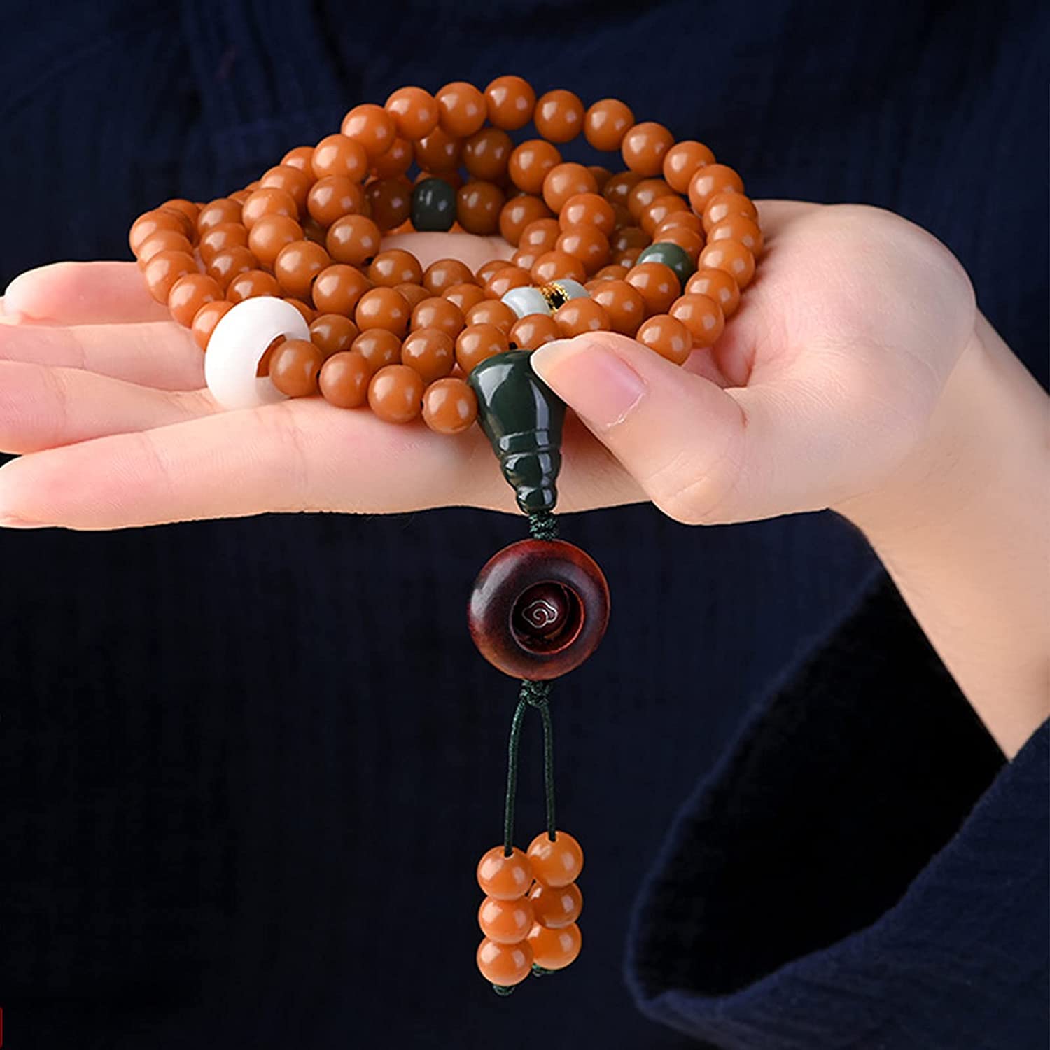 ナチュラルビーズマラヨガジュエリー瞑想ビーズブレスレットネックレスヨガ