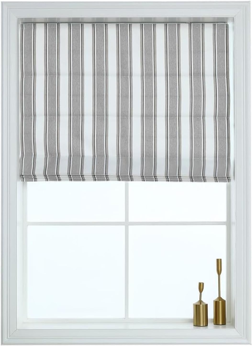 EVERYDAY CELEBRATION ROOM DARKENING Woven Fabric Cordless Roman Shades, Vertical Stripe for Indoor Windows, 36" W X 64" H, Natural Classic Natural (Room Darkening) 36"W x 64"H