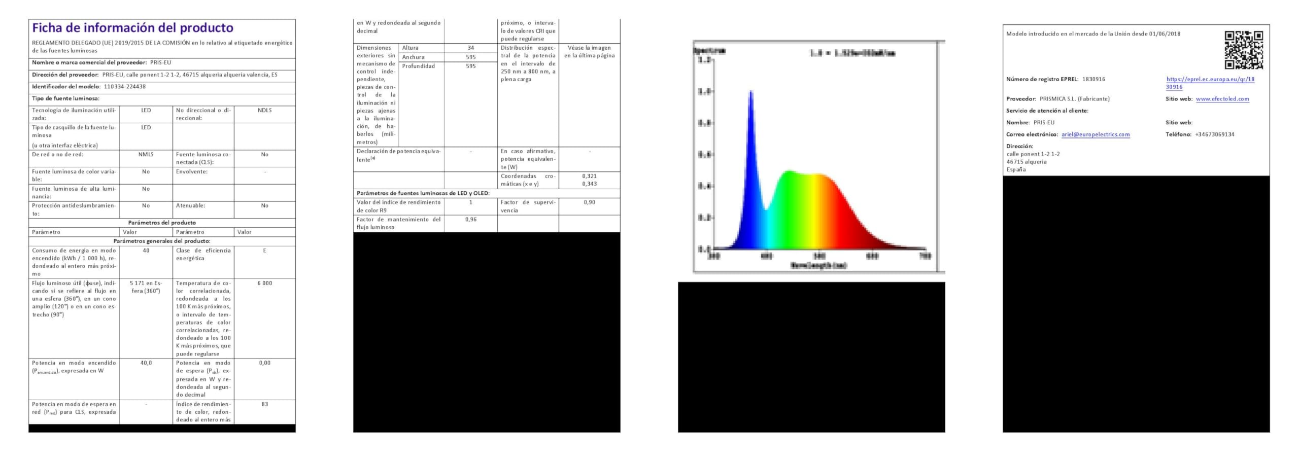 LEDKIA LIGHTING Panneau LED 60x60cm 40W 4800lm IP65 6000K Blanc froid