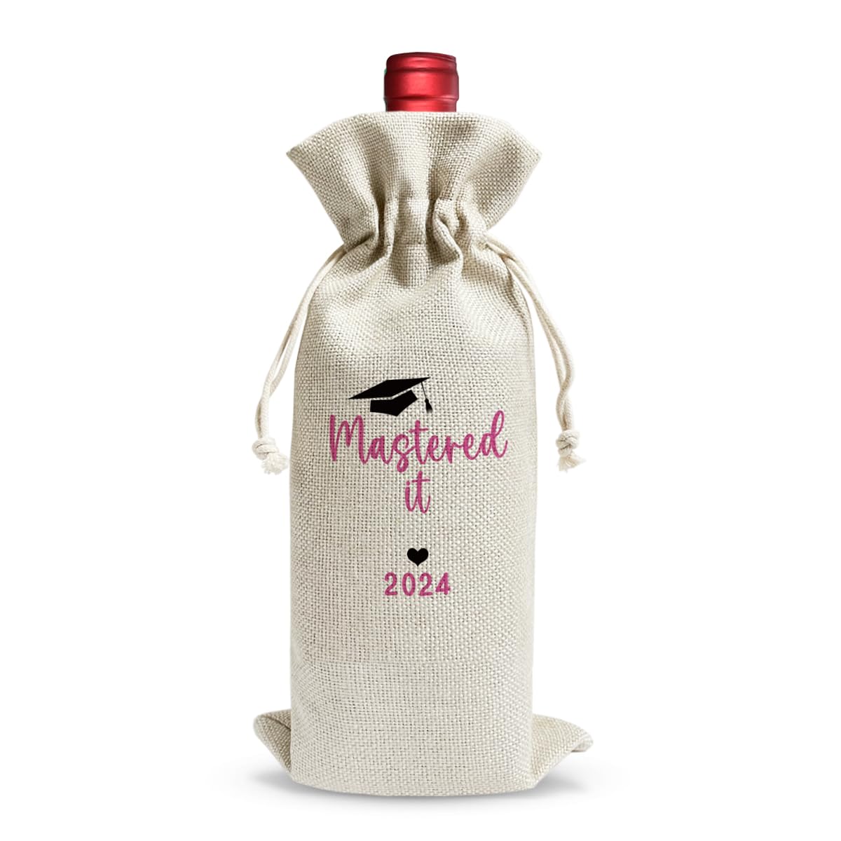 LONLONBANG College Masters 2024 Graduation Gift Masters Degree Gift Wine Bag Graduation Gift Idea for Grad Women Man Her Him Bachelors Phd Mastered it 2024 Funny Masters Graduation Party Decoration