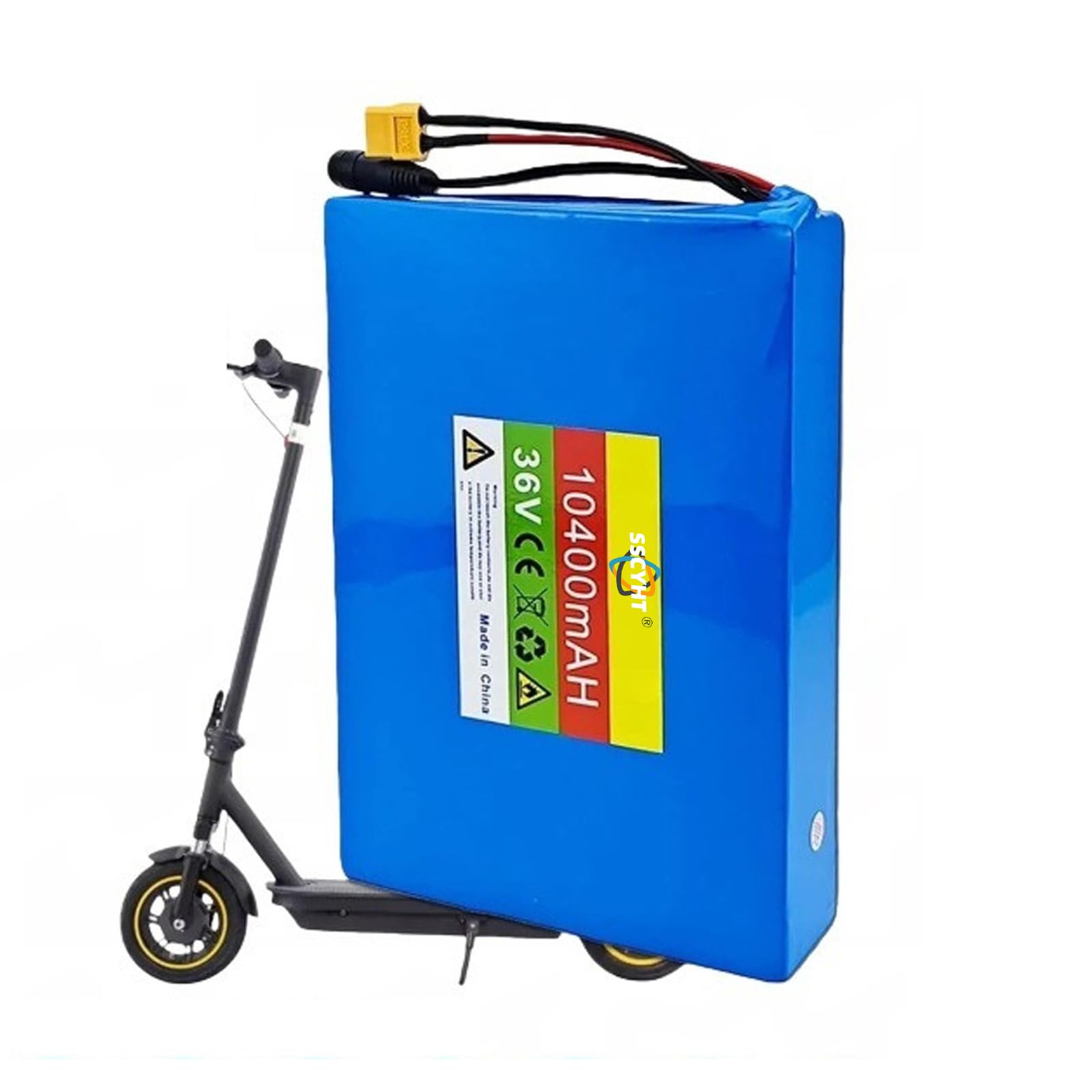 Batteria di Ricambio al Litio da 36 V 10,4 Ah 10400 mAh in PVC. | Batteria per monopattino elettrico, kit motore di riserva, scheda BMS intelligente, rimovibile, leggera