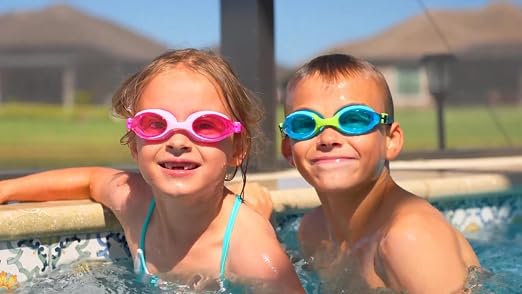 Young4us Lot De 2 Lunettes De Natation Enfant (3-15 Ans) - Anti-Buée, UV, Vision 180°