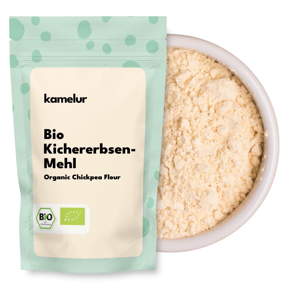 Kamelur Bio Kichererbsenmehl 1 kg – Fein gemahlen aus biologischem Anbau, ohne Zusätze, vielseitig für Falafel, Puffer & herzhafte Küche