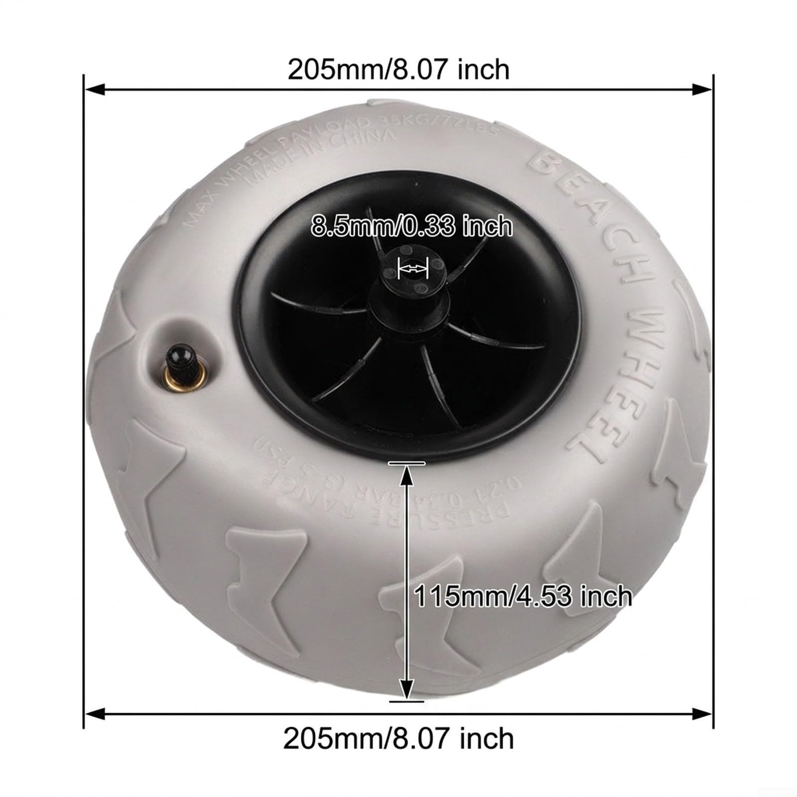 Breite Strandkarre Räder 115mm Profil Anti-Einsinken
