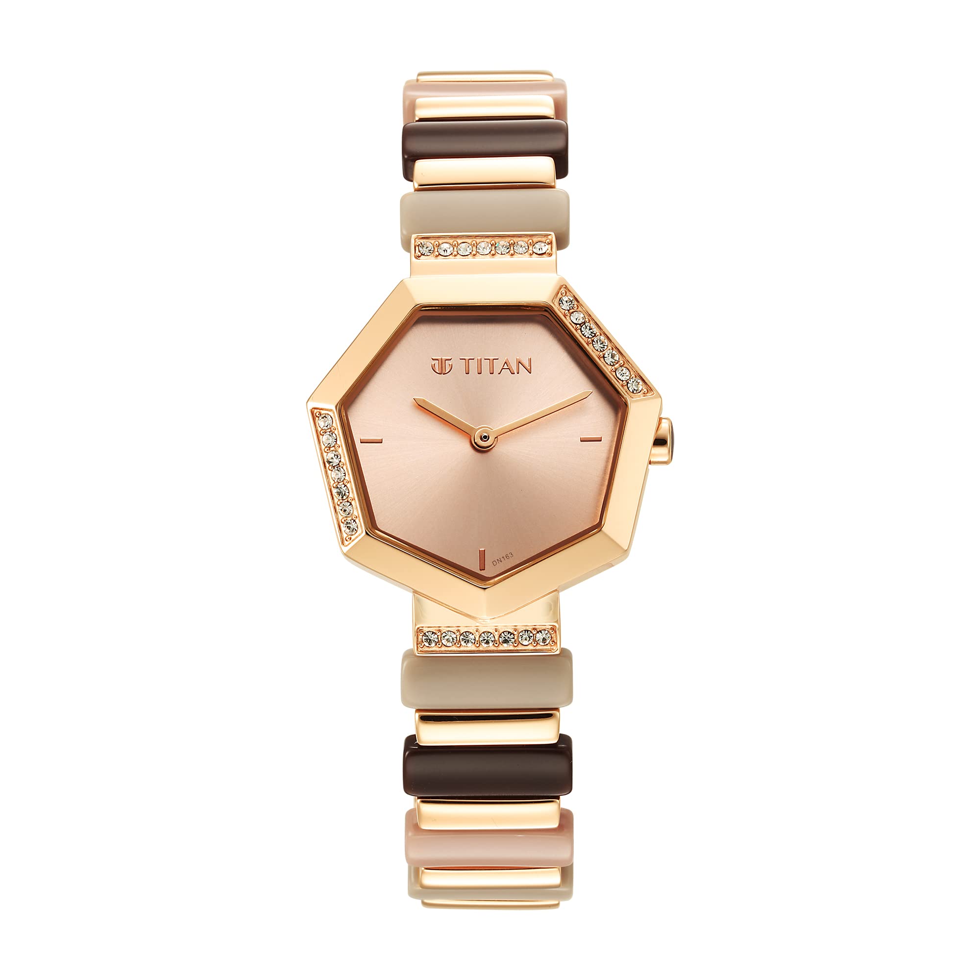 Titan Glitz Rose Gold Dial Analog Metal and Plastic Strap Watch for Women-NS95207WD01 (B0BQ74ZW29) Amazon Price History, Amazon Price Tracker