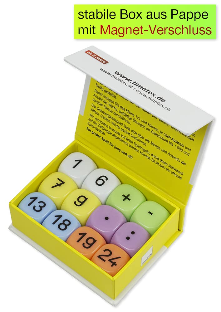 12 Dés Allemands éducatifs 20mm - Pour L'apprentissage Des Langues, Boîte De Rangement